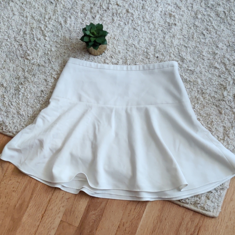 BCBGMaxAzria Lucy Ivory White Skater Circle Skirt